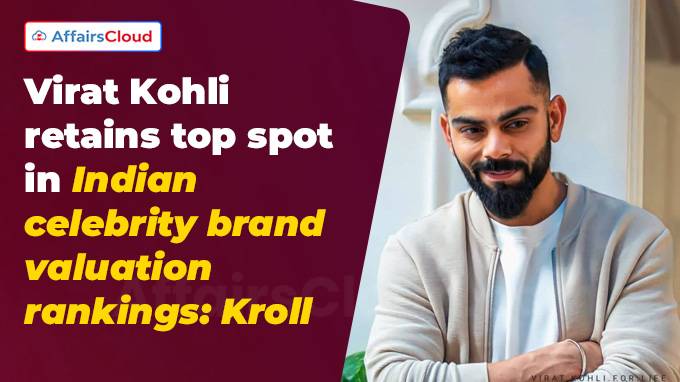 Kroll Report 2024: Virat Kohli Retains Tops Indian Celebrity Brand Rankings at USD 231.1 million