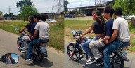 Detenidos por andar tres pasajeros en una moto