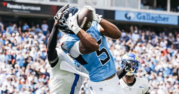 Titans' Elic Ayomanor showing a knack for the contested catch