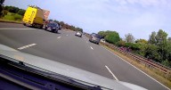 Hair-raising moment Ford Fiesta drives wrong way down busy motorway