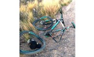 Ciclista lesionado tras un fuerte accidente en la ruta
