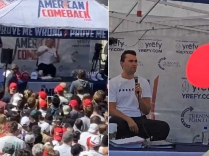 Los videos del momento exacto en que le disparan a Charlie Kirk, aliado de Trump