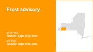 NY weather: Frost advisory in place for Cattaraugus and Allegany counties for Tuesday