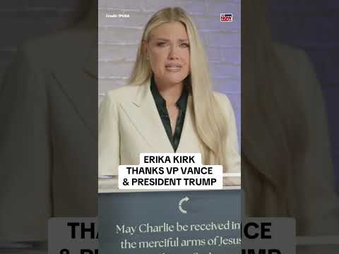 Erika Kirk thanks Vance, Trump in tearful remarks