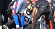 Saints lineman Cesar Ruiz was carted off the field vs. the Bills. Here's the latest.