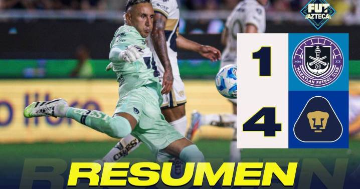 ÚLTIMA HORA: Estos fueron los 4 GOLES con los que Pumas derrotó al Mazatlán en la Jornada 8 del Apertura 2025