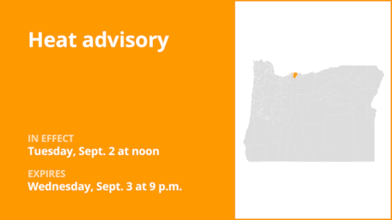 Heat advisory issued for Columbia River Gorge for Tuesday and Wednesday