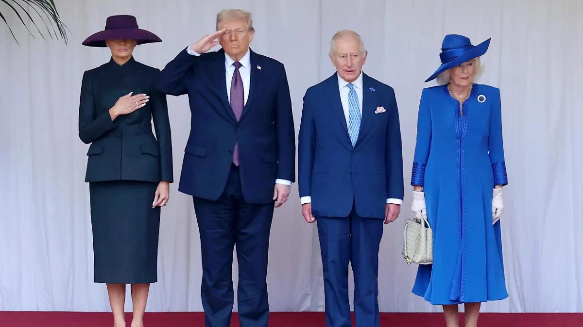 Rey Carlos III recibe a Donald Trump en castillo Windsor, entre protestas
