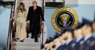 Melania Trump hides Donald's bruised hand as pair land in UK for state visit