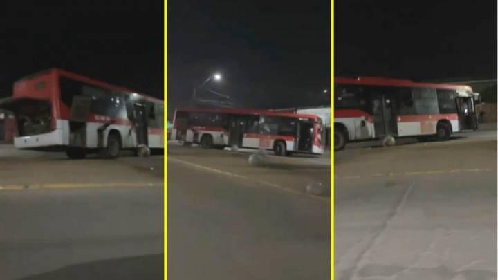 Video muestra micro vandalizada en medio de disturbios en Quilicura