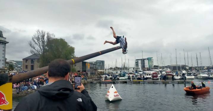 Thousands crowd Plymouth's Barbican for bizarre spectacle