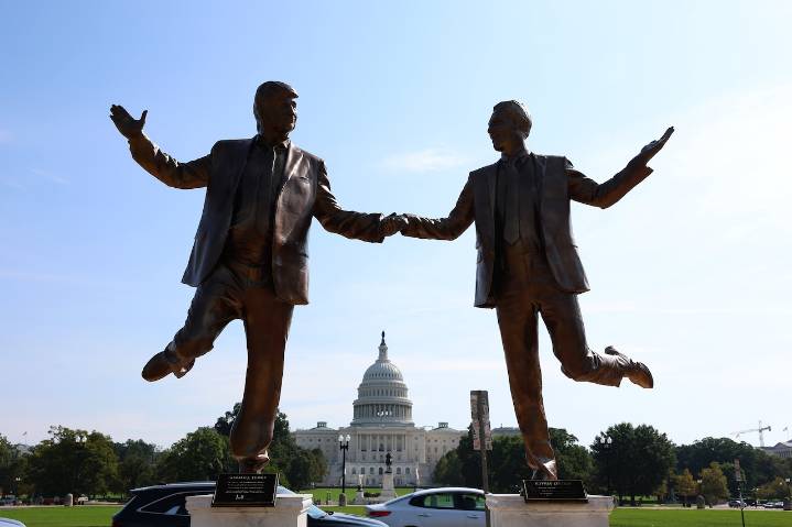 Statue of Donald Trump and Jeffrey Epstein cavorting is removed from National Mall, won’t be allowed back