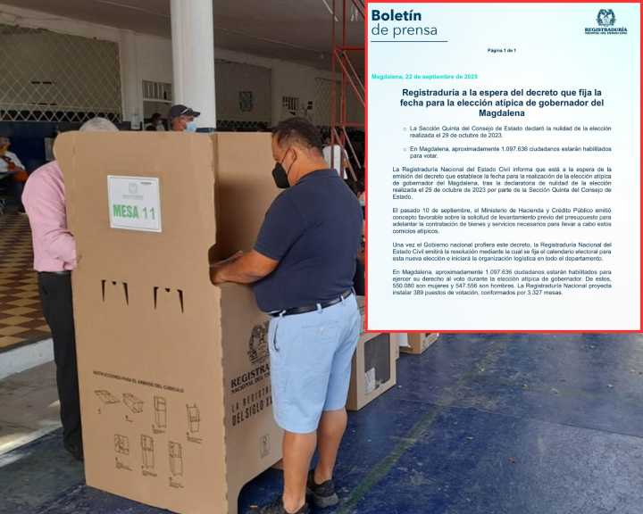 Magdalena, en cuenta regresiva: Registraduría espera decreto para convocar elección atípica de gobernador