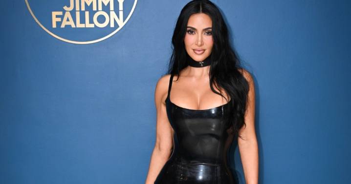 Kim Kardashian Stuns in Latex Dress With Daring Neckline