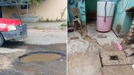 Tráileres causan estragos en la colonia Deportiva II en León: Acusan baches, grietas y contaminación