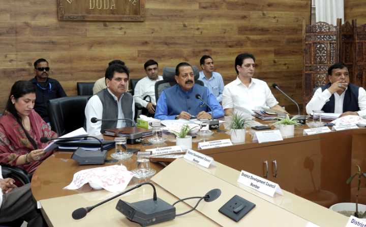Dr Jitendra chairs Doda DISHA meeting,  describes Chattergala tunnel as game changer
