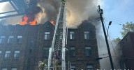 Photos show massive fire at apartment building in Pittsburgh's Squirrel Hill neighborhood