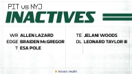 Jets List 5 Inactives for Season Opener Against Pittsburgh at MetLife Stadium