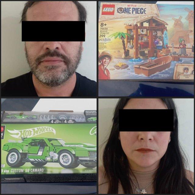 Detienen a pareja tras intentar sustraer juguetes en centro comercial
