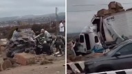 Cierran Autopista a Mexicali por Choque Múltiple en Caseta de El Hongo; Hay 8 Heridos