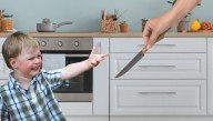 Toddler Fails To See How Parents Can Be Both All-Powerful And All-Loving When They Just Took Away Fun Knife He Was Playing With