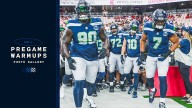 PHOTOS: Seahawks Take The Field For Pregame Warmups Ahead Of Kickoff In Arizona
