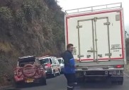 GRAN CONGESTIÓN VEHICULAR ENTRE LA VÍA PASTO- CHACHAGÜÍ A CAUSA DE ACCIDENTE DE TRANSITO