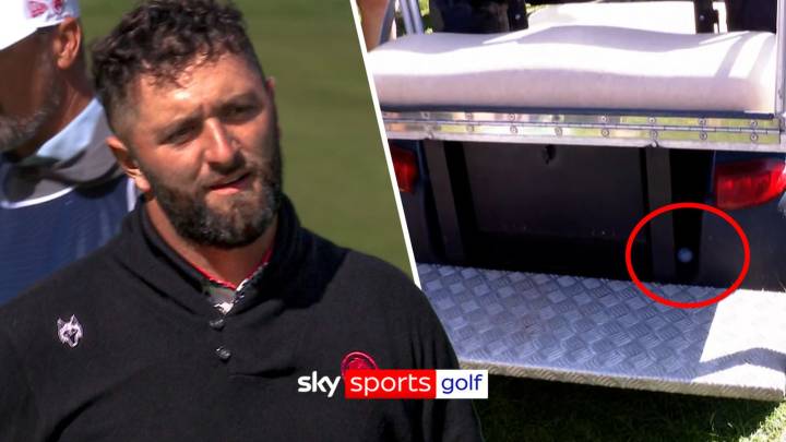 BMW PGA Championship: Jon Rahm still makes birdie after ball lands in BUGGY!