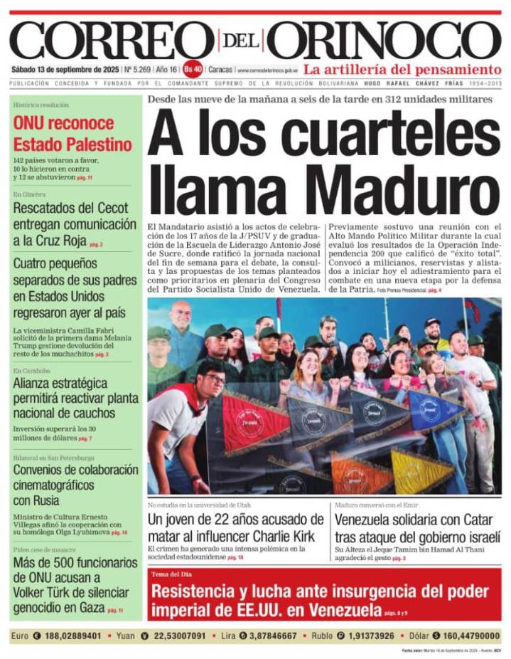 Edición Impresa Correo del Orinoco N° 5.269