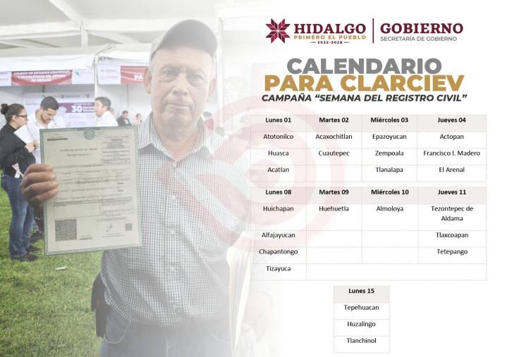 La Dirección General del Registro del Estado Familiar de Hidalgo participará en la Semana del Registro Civil de Latinoamérica y el Caribe