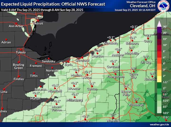 Showers linger in Northeast Ohio before sunny, warmer weekend