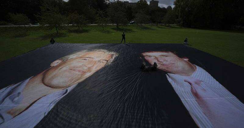 Trump, Epstein images projected onto Windsor Castle