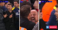 Bochorno de argentino Simeone: DT quiso pelear con fans del Liverpool que se rieron de él en Champions