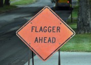 Flagger struck in construction zone