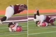 High school football player's spine fractures after player double his size body