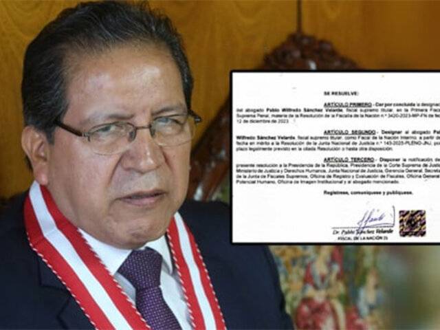 Pablo Sánchez fue designado fiscal de la Nación interino tras suspensión de Delia Espinoza