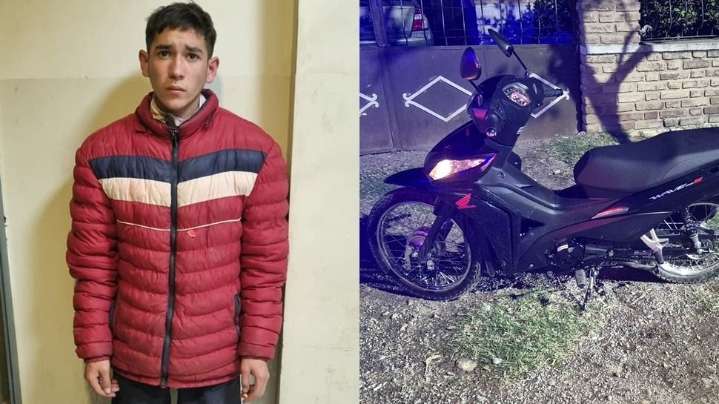 Iba en una moto robada, intentó huir de la policía y terminó chocando contra un portón