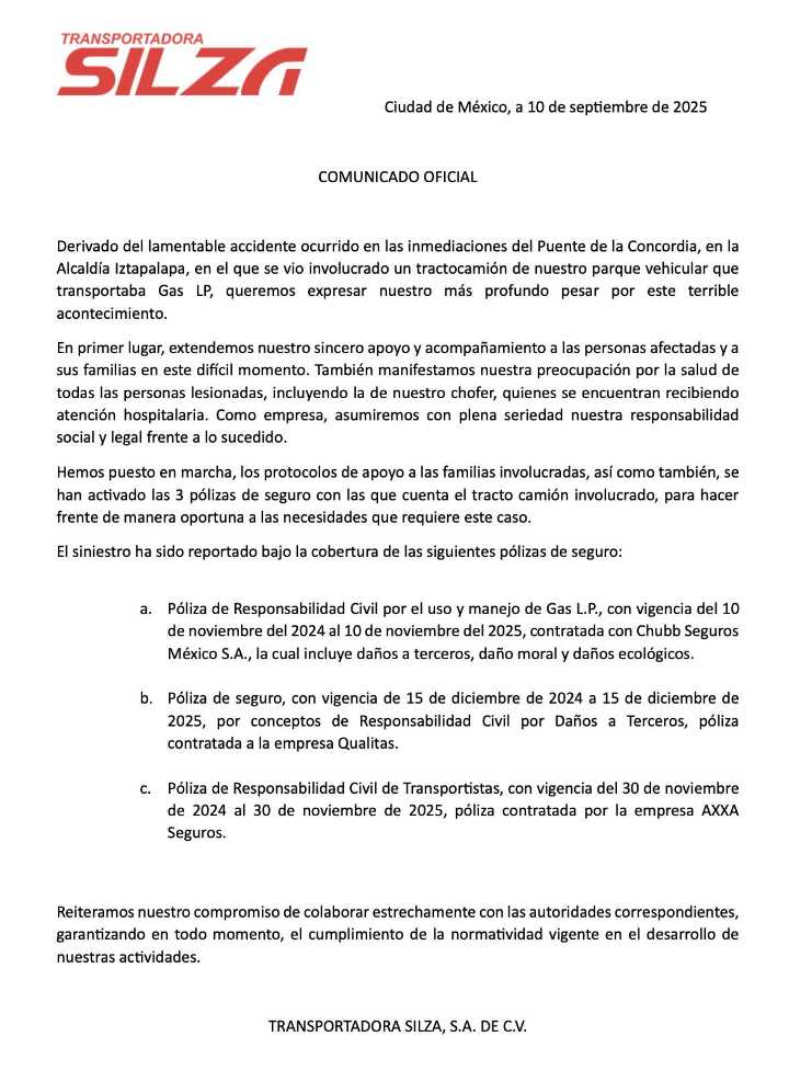 “Asumiremos nuestra responsabilidad”, dice empresa dueña de pipa accidentada en Iztapalapa