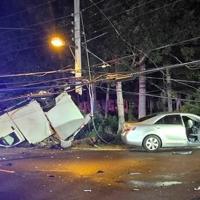 Box truck overturns in Egg Harbor Township crash that damaged pole
