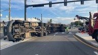 Photos: Truck overturns, blocks South Pine Ave./Silver Springs Blvd.