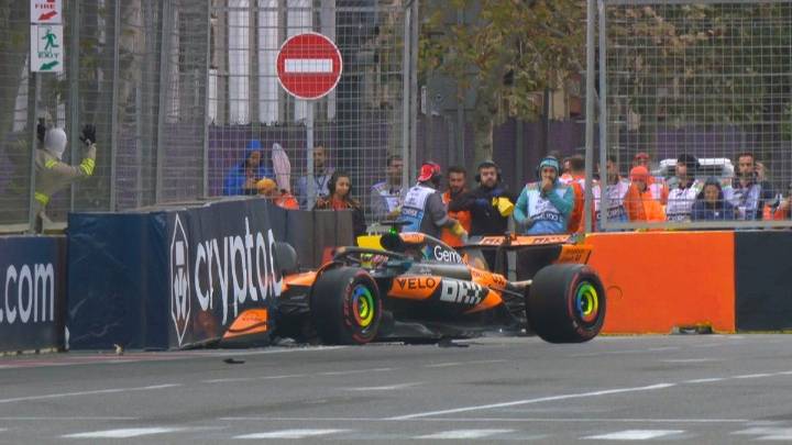 Video: así fue el choque de Piastri en la Qualy del GP de Azerbaiyán