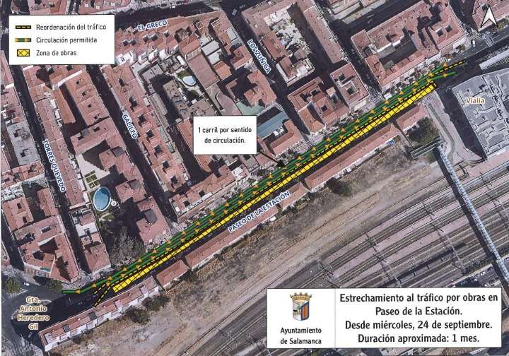 La populosa avenida de Salamanca que perderá la mitad de sus carriles durante un mes