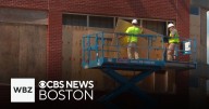 Many windows still boarded up at English High School in Jamaica Plain as school begins