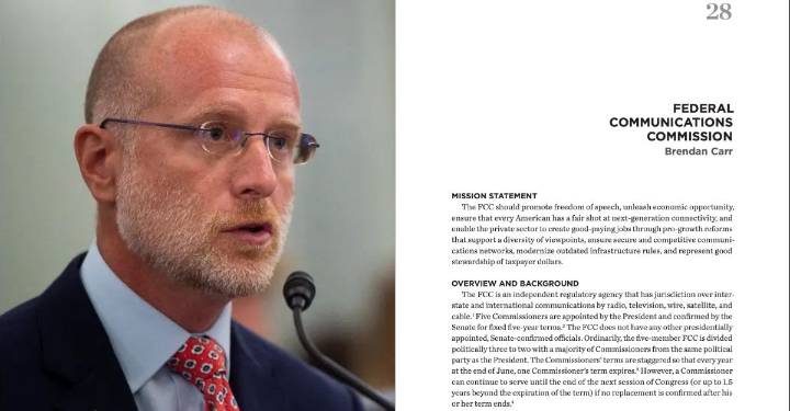 FCC Chair Brendan Carr's Chapter of Project 2025 Called for Freedom of Speech