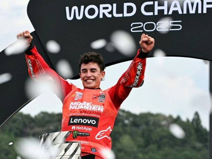 Emotional Marquez 'at peace' after winning seventh MotoGP title