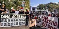 Peruanos en Nueva York protestaron contra Dina Boluarte en medio de su presentación en la Asamblea de la ONU