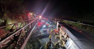Overturned tractor-trailer shuts down I-95 south, injures driver in Harford County