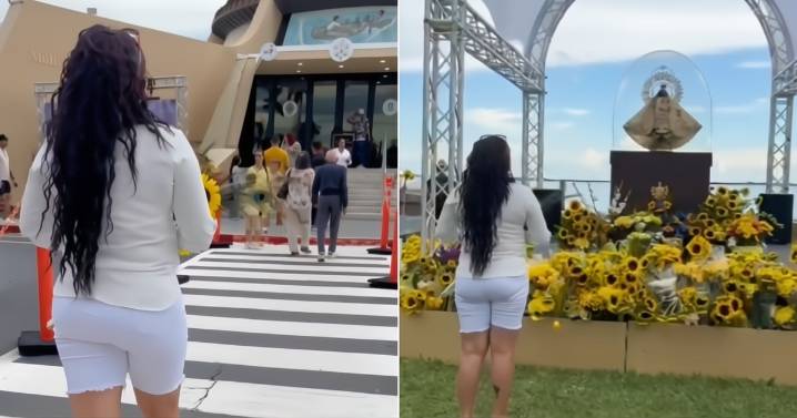 Cubana cumple promesa a Oshún descalza en Ermita de Miami