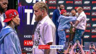 Boxing: Gervonta Davis shoves Jake Paul during their face