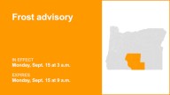 Frost advisory for Northern and Eastern Klamath County and Western Lake County and Central and Eastern Lake County